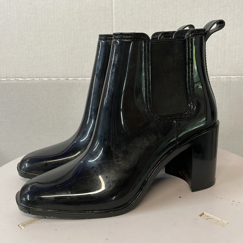 Jeffrey Campbell Womens Sz‎ 9 Stormy Chelsea rain boots Black Pull On